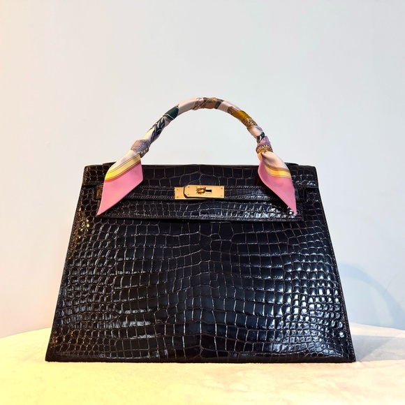 32 Hermes’ Kelly crocodilia vintage - Picture 2 of 6
